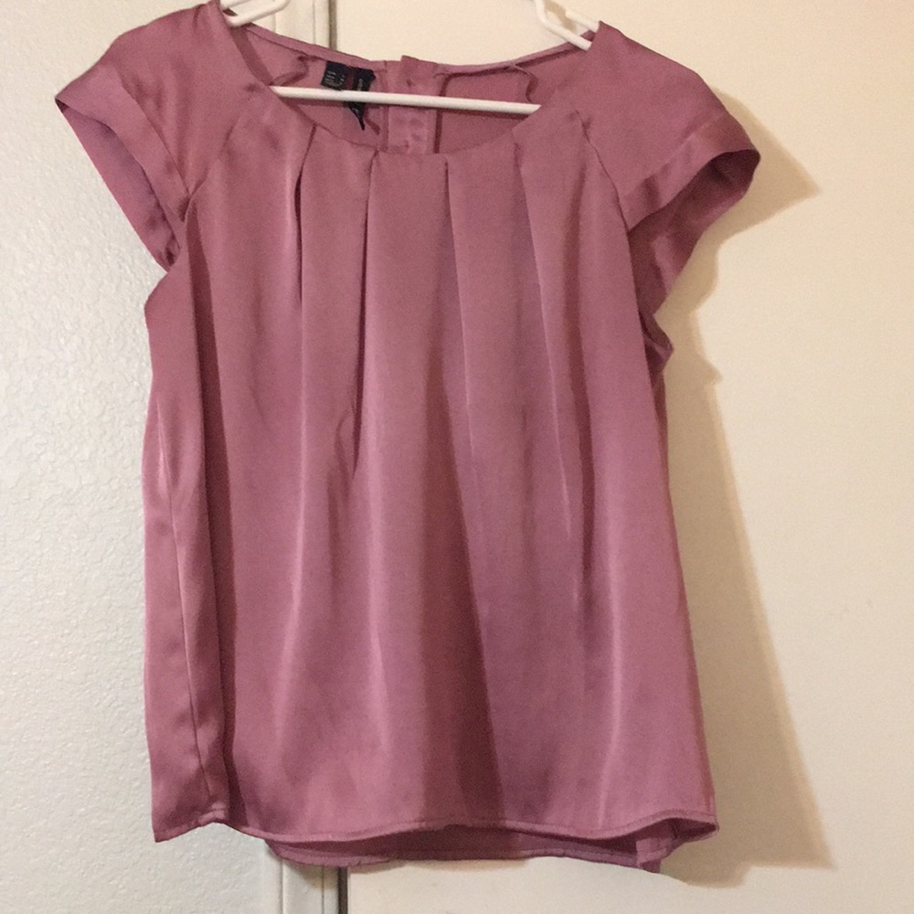 Rose Pink Satin Blouse